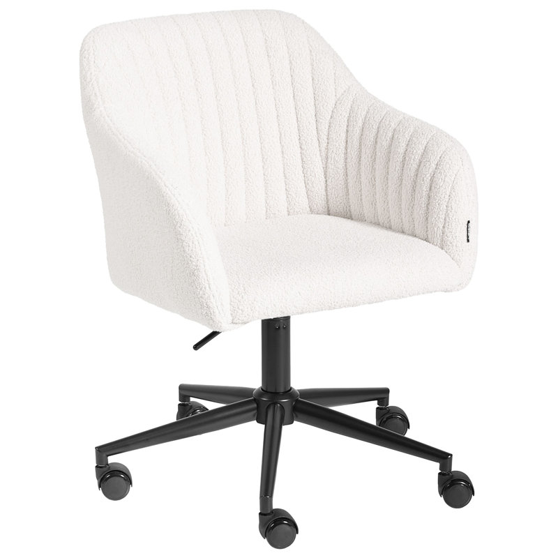 Beliani VENICE Boucle Office Chair, White
