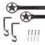 Ensemble de tringle à rideaux simple 3/4 "avec faîteaux étoile_ Bronze huilé-2073704189