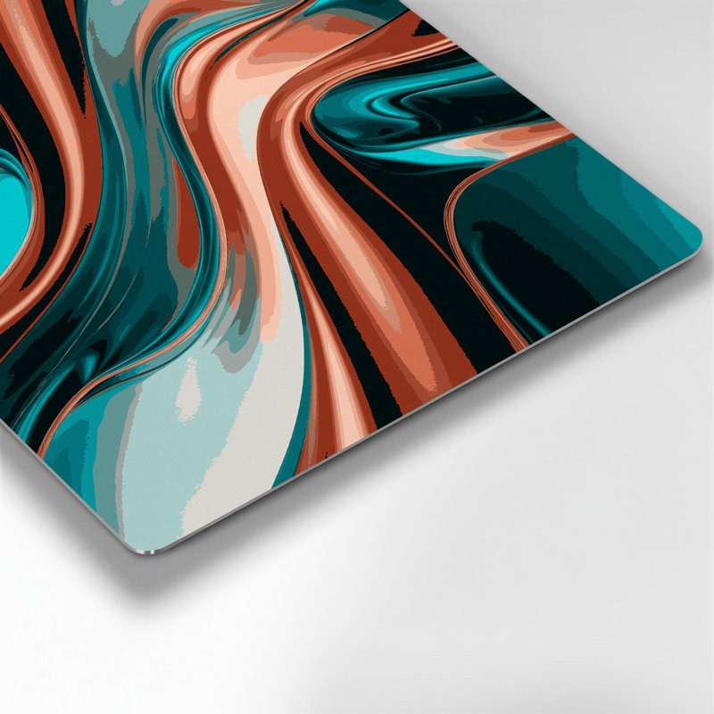 Gradient Abstract 65, art mural en métal bleu