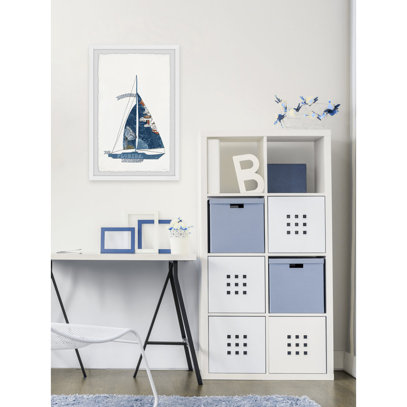 Petit voilier - impression encadrée, H 36 po x l 24 po x P 1,5 po