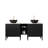 Freestanding Double Bathroom Vanity with Stone Pattern Basins and Ample Storage