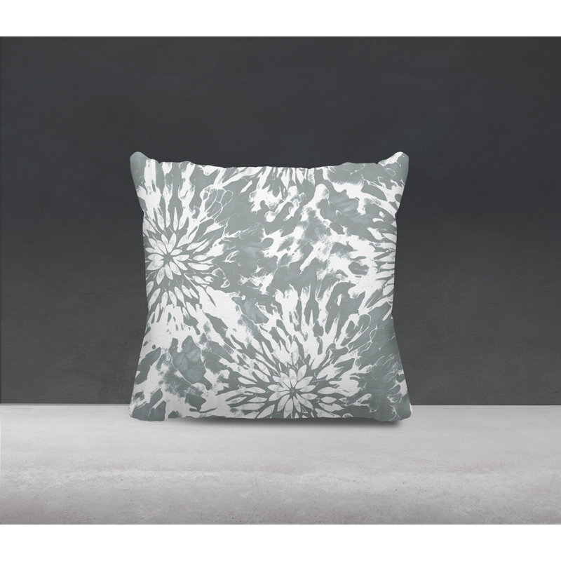 Lorcan Outdoor Reversible Throw Pillow, Gray/White, Square 17"H x 17"W