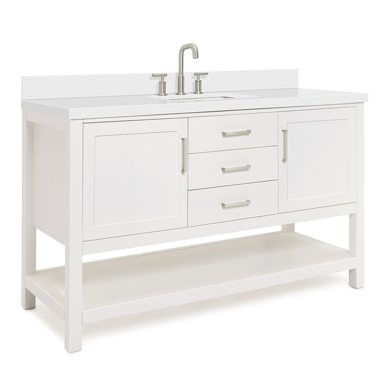 Bayhill 61'' W Single Vanity, White, Rectangular