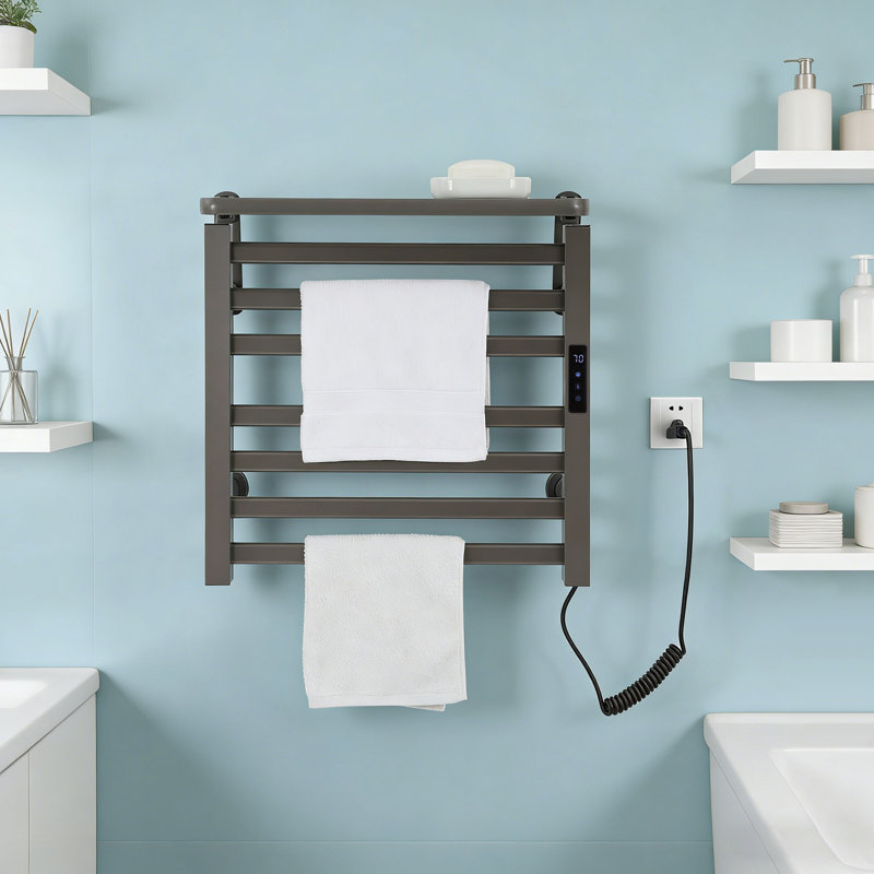 Porte-serviettes chauffant, porte-serviettes chauffant électrique, Gris