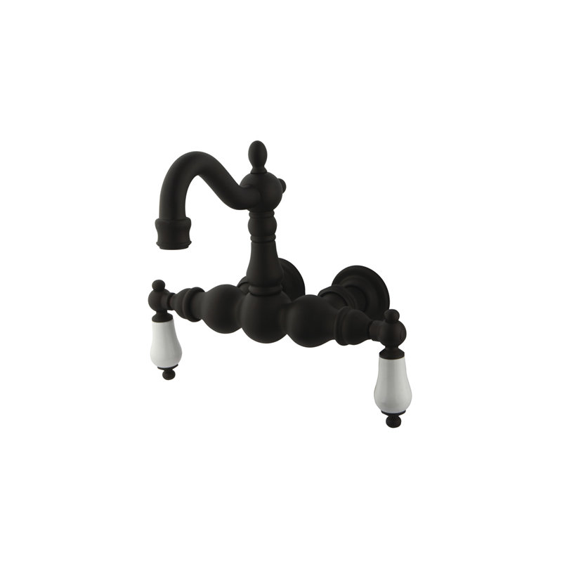 Hot Springs Double Handle Wall Mounted Clawfoot Tub Faucet, Oil Rubbed Bronze