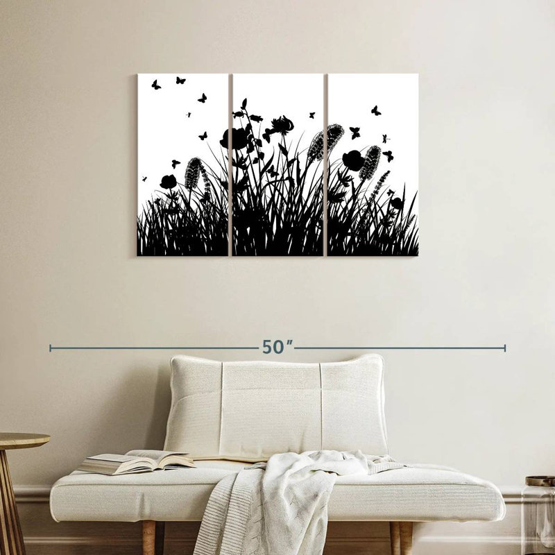 Herbe noire et blanche Harnek, H 24 po x l 38 po