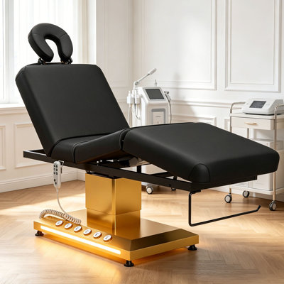 Full Electric Massage Bed, Professional SPA Medical Treatment Table with Independent Leg Adjustment & Face Cradle, Multifunctional Facial Beauty Salon Bed