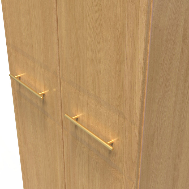 Fully Assembled 2 Door Wardrobe, Modern Oak