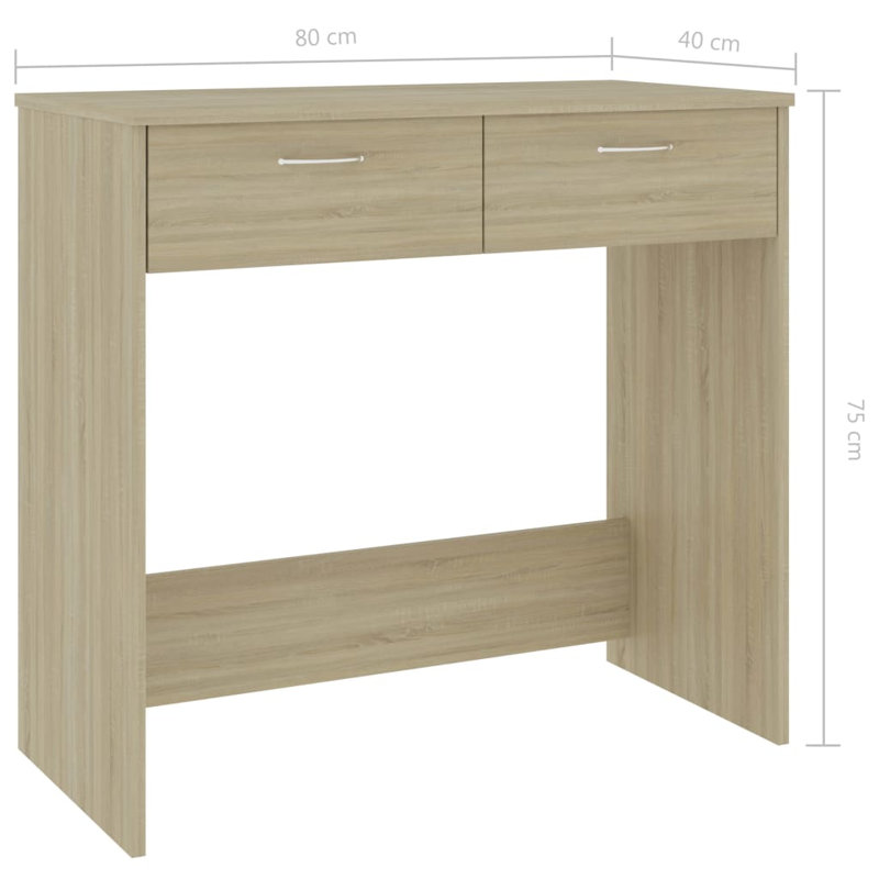 Bureau Bureau d'ordinateur Bureau à domicile Table de travail en bois d'ingénierie, Chêne de Sonoma