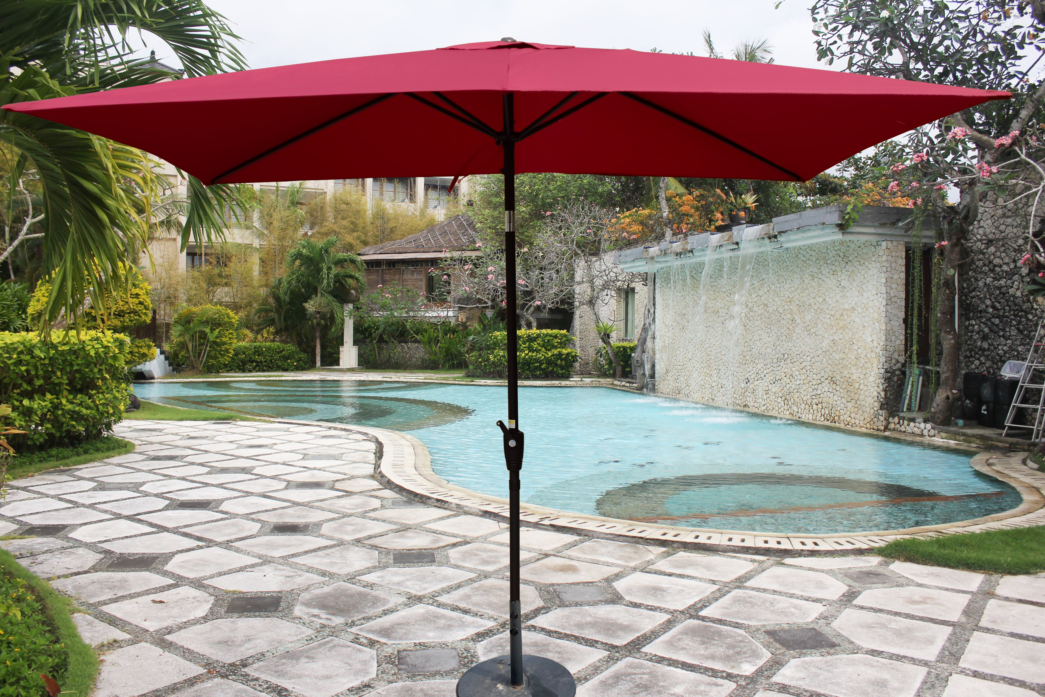 Arlmont & Co. 9 X 6Ft Rectangular Patio Umbrella Outdoor Market Table ...