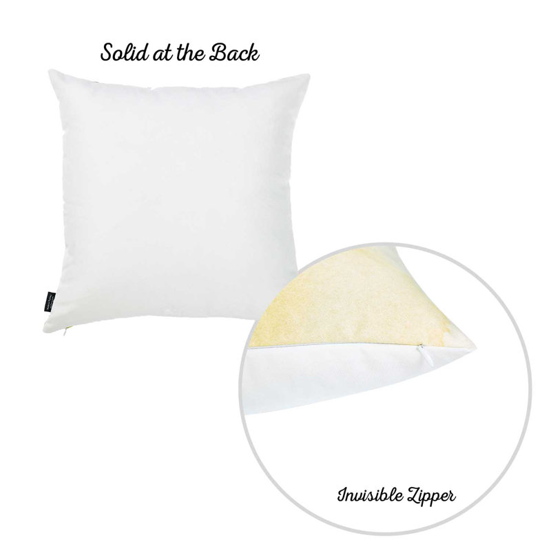 Yellow and Green Watercolor Polyester Pillow Covers Set