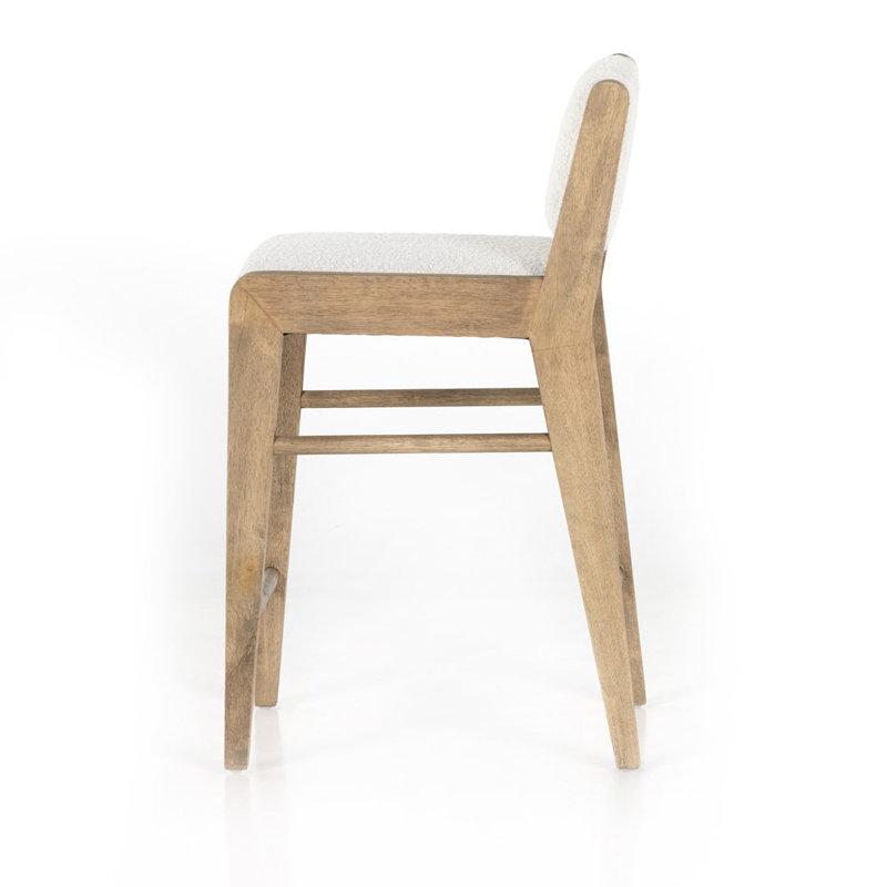 Charon Upholstered Stool with Solid Wood Frame, Counter Stool (26.25" Seat Height)