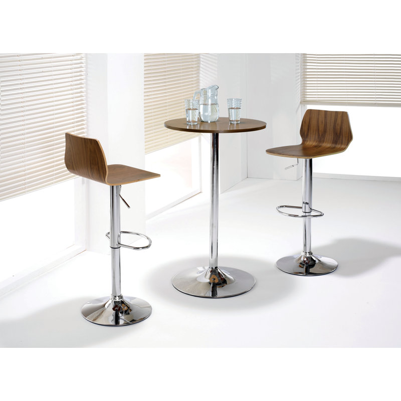Astral Round Metal Base Dining Table, Walnut