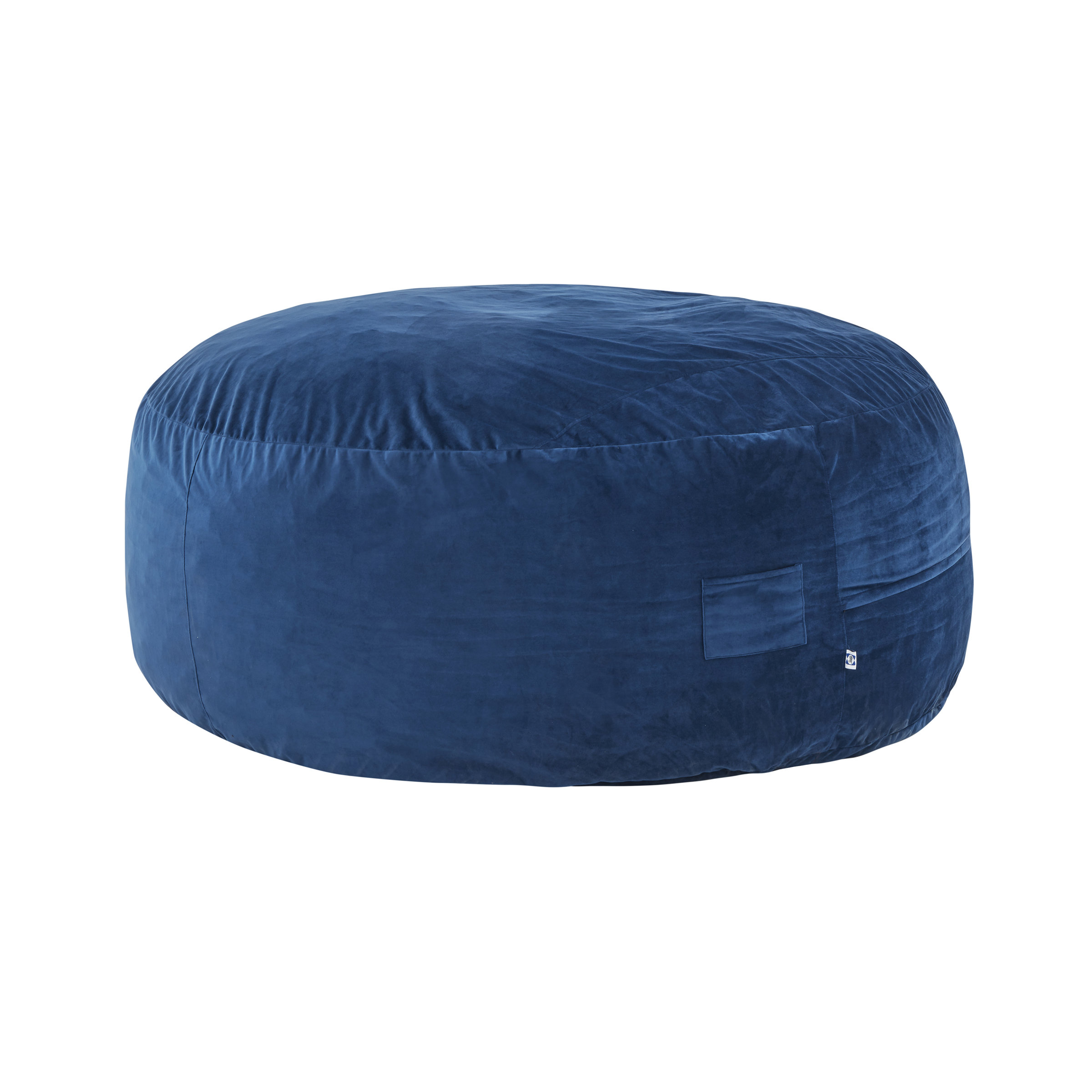 Sealy Kade Velour Medium Memory Foam Navy Bean Bag