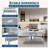 Stainless Steel Table with Drawers, 60" X 24" Commercial Work Tables with Adjustable Shelf & 3 Drawers, Metal Kitchen Prep Table with Paper Towel Holder for Home Restaurant Garage-1516364429