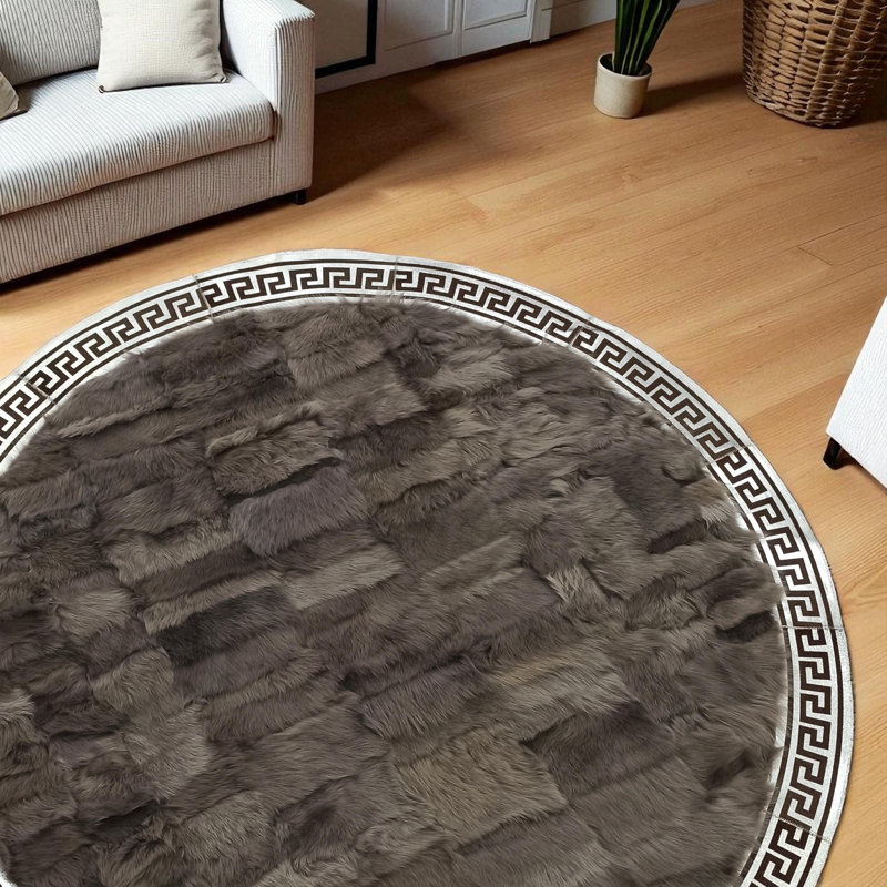 Tapis rond en peau de mouton Toscana, Rond 5 pi