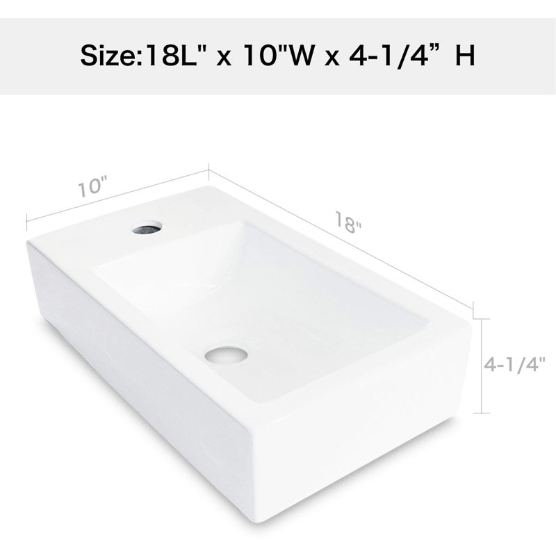 Lavabo de salle de bain en céramique blanche 18 x 10 - fixation murale, surface lisse, surface lisse, écoénergétique