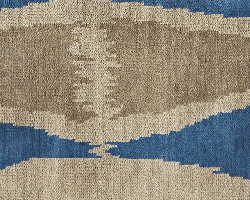 Miri Wool Ikat Area Rug in Blue/Beige, Rectangle 12' x 16'