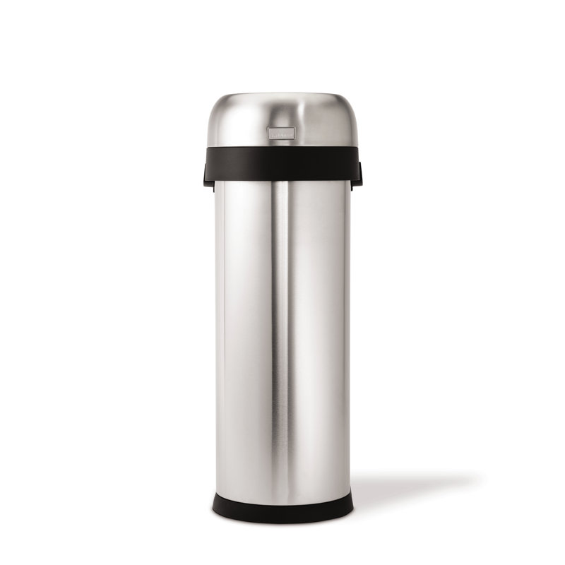 Slim Stainless Steel 13 Gallon Open Top Trash Can