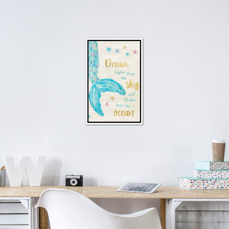 Art de rêve sirène, Toile blanche encadrée, H 40 po x l 26 po x P 1,5 po