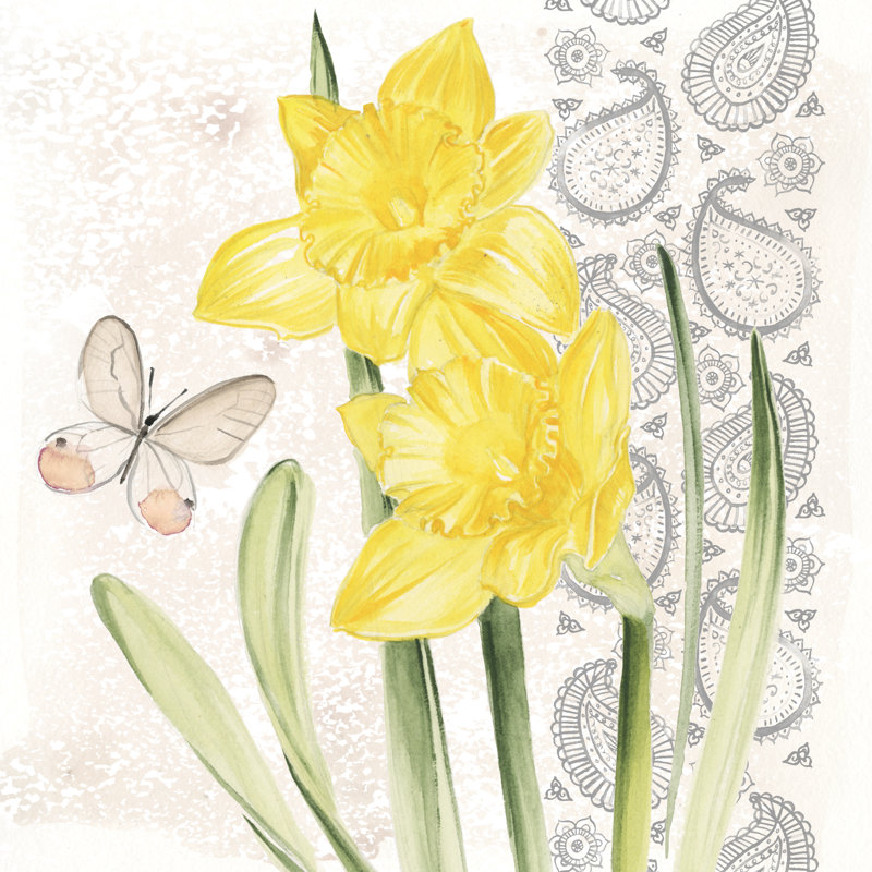 Fleurs et dentelle II, H 20 po x l 20 po x P 1,25 po