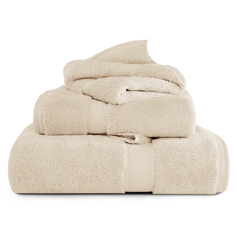 Scotia Egyptian Cotton Bath Towel Set, Cream, 3Pc Towel Set  (1Bath, 1Hand, 1Face)