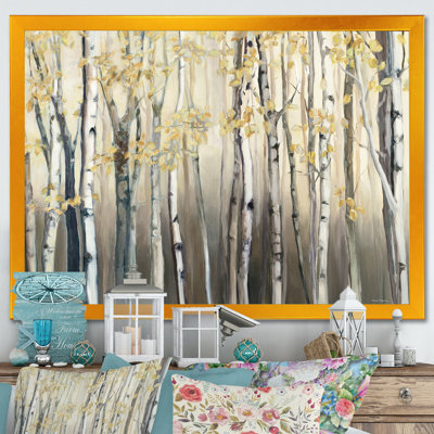 «Golden Birch Forest I», reproduction sur toile encadrée
