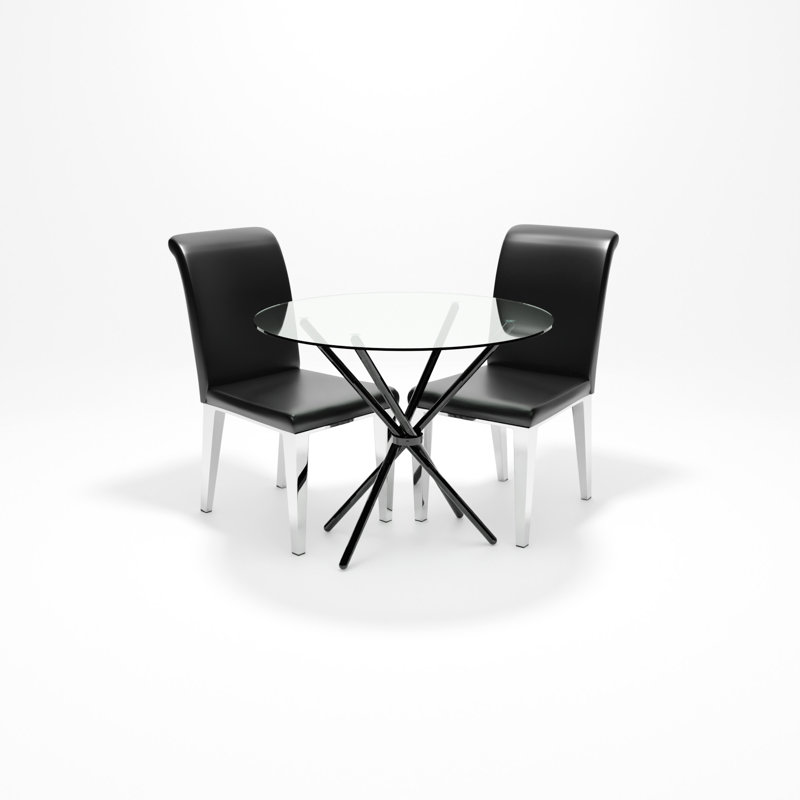 Desborough 2 - Person Dining Set, Black, Black