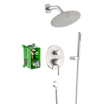 Shower Faucet Set System with Handheld Shower and Brass Rough-in Valve