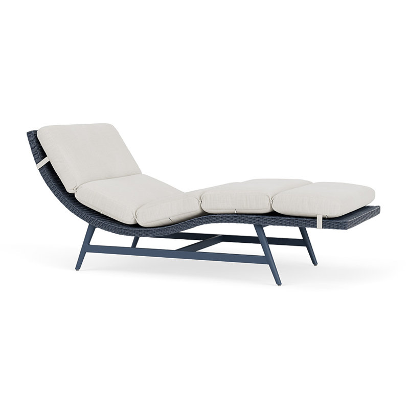 Cascade Outdoor Chaise Lounge, Rollo Linen, Denim Blue