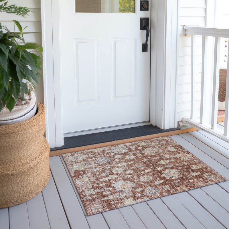 Machine Washable Indoor/Outdoor Francky ACN2355 Traditional Rug, Rectangle 1'8" x 2'6"
