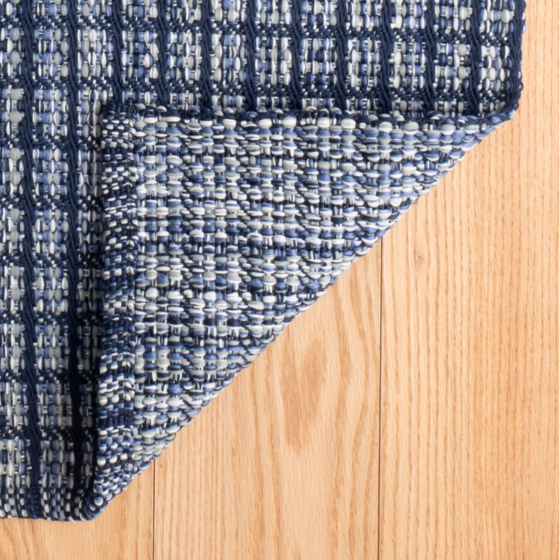 Coco Blue Handwoven Indoor/Outdoor Rug, Rectangle 7'6" x 9'6"