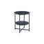 Petite petite table d'appoint ronde, table de bout de ferme à 2 niveaux, tables d'appoint pour petits espaces, tables de chevet pour le salon, tables basses avec tablette de rangement, noir