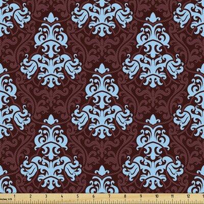 fab_54538_Ambesonne Brown And Blue Fabric By The Yard, Victorian Antique Foliage Motifs With Baroque Curlicues Renaissance Pattern, Decorative Fabric -  East Urban Home, 46C7E4A37DDF4B02B52C4CC426593AFB