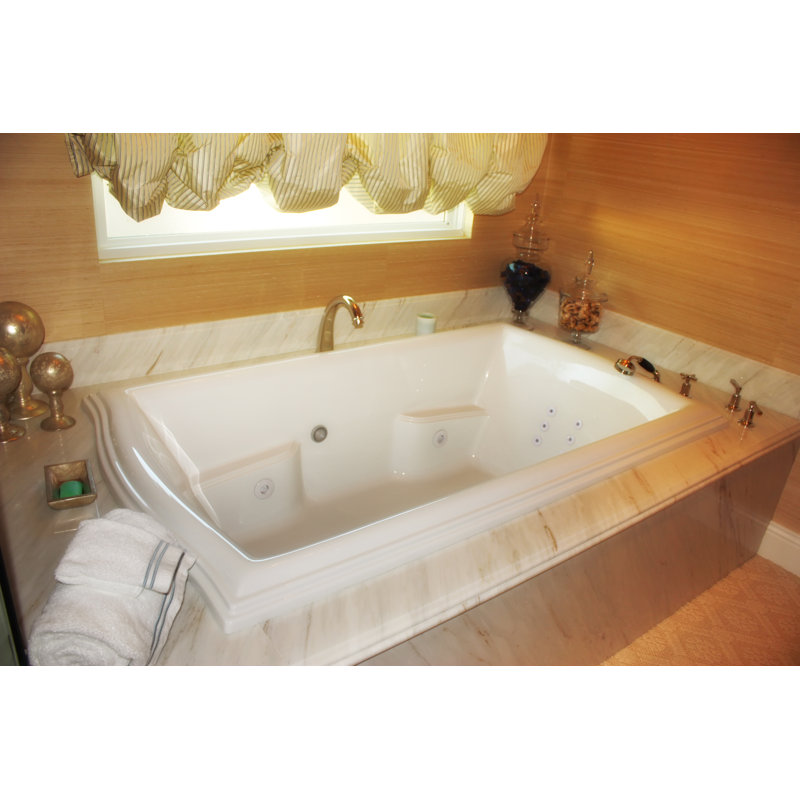 Debra 72'' x 42'' Soaking Acrylic Bathtub, Biscuit, White