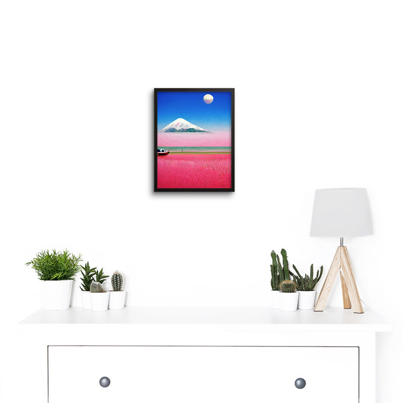 Surrealist Japanese Mount Fuji Landscape - Single Picture Frame Print