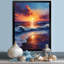 Jaune, bleu, coucher de soleil, océan, bonheur, plage, art mural-1536641722-1536641720