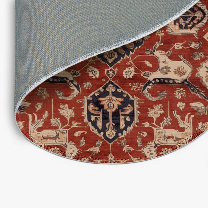 Tapis d'intérieur et d'extérieur brun Persian, Rond 5 pi