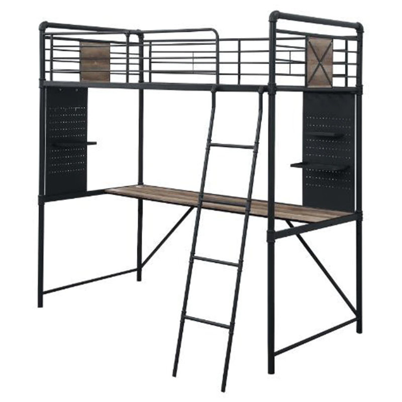 Lit mezzanine simple avec bureau intégré Haxby