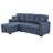 76.5" Linen Blend Upholstered Sectional With Pull-Out Bed And Chaise Storage-439758579