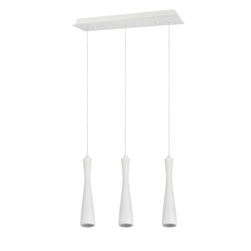 3 - Light Kitchen Island Pendant, White