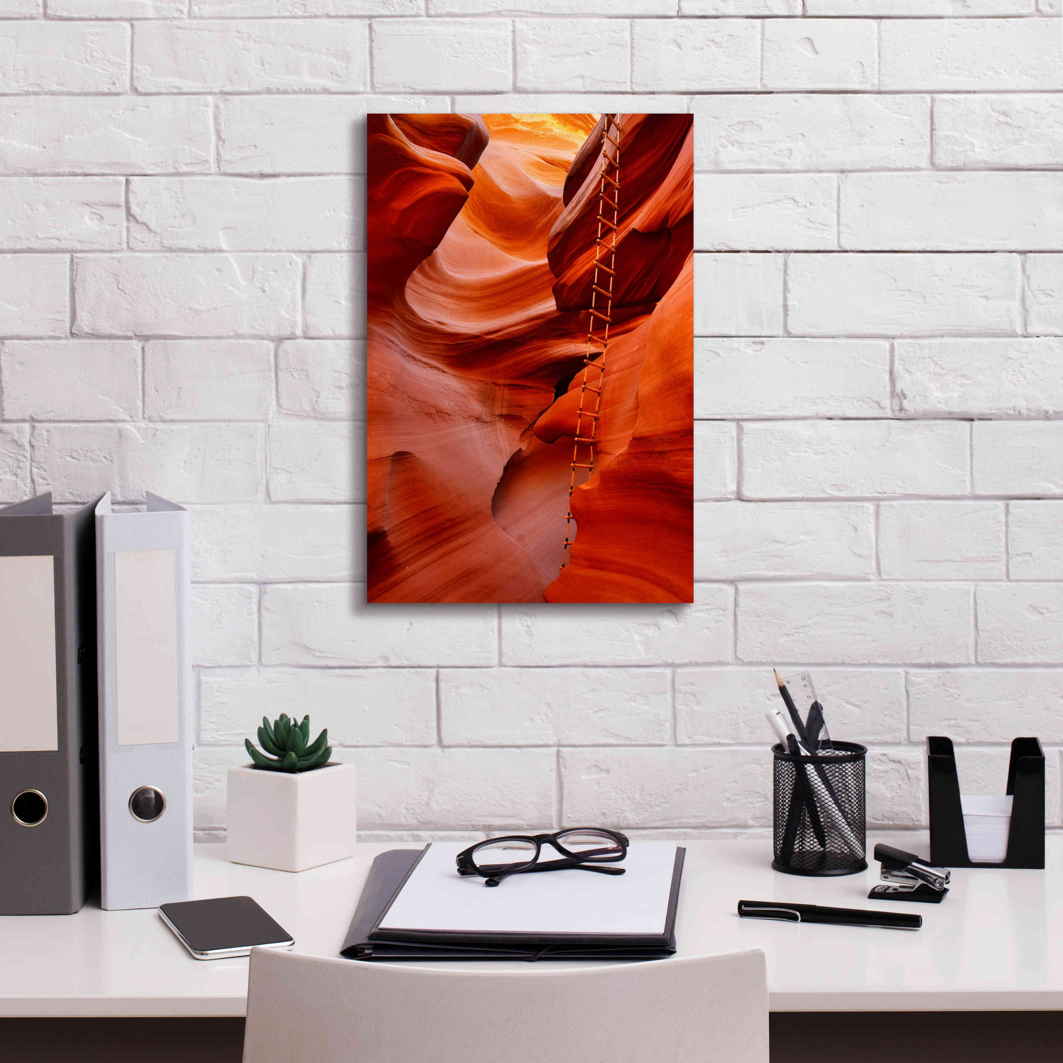 Union Rustic Jocey Lower Antelope Canyon Ladder by - Wrapped Canvas ...
