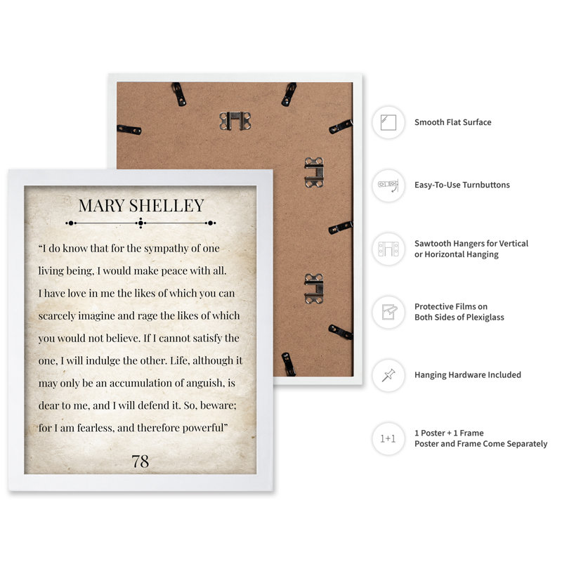Mary Shelley Fearless, Affiche, H 12 po x l 16 po, Encadrement blanc