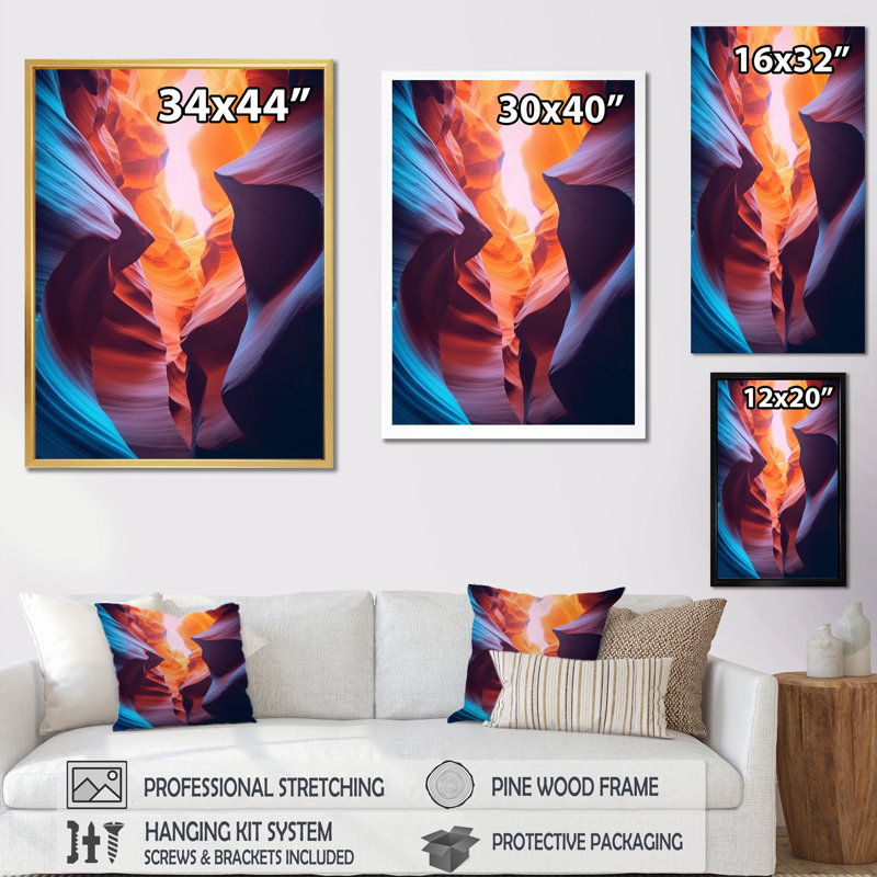 Canyon Antelope Harmony IV, H 44 po x l 34 po x P 1,5 po, Cadre photo blanc