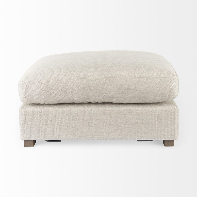 Demi-repose-pieds recouvert de tissu gris clair, Tissu beige