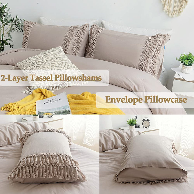 Cotton Quilt, Queen Quilt + 2 Pillowcases, Taupe