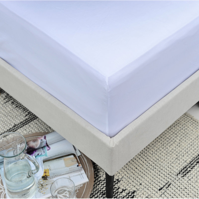 Percale Fitted Sheet, White, Super King (6')