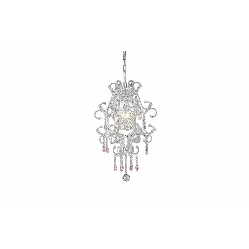 Transitional 1-Light Chrome Chandelier With Clear Crystals