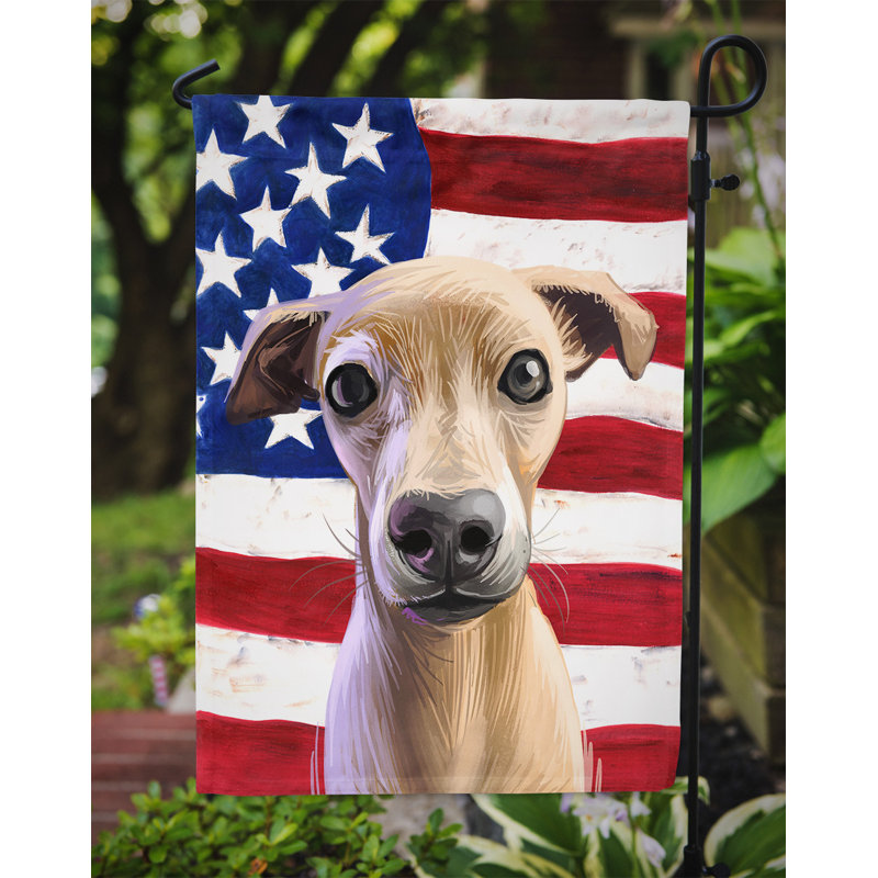 Polyester à 2 côtés 15 x 11 po drapeau de jardin, Lévrier italien