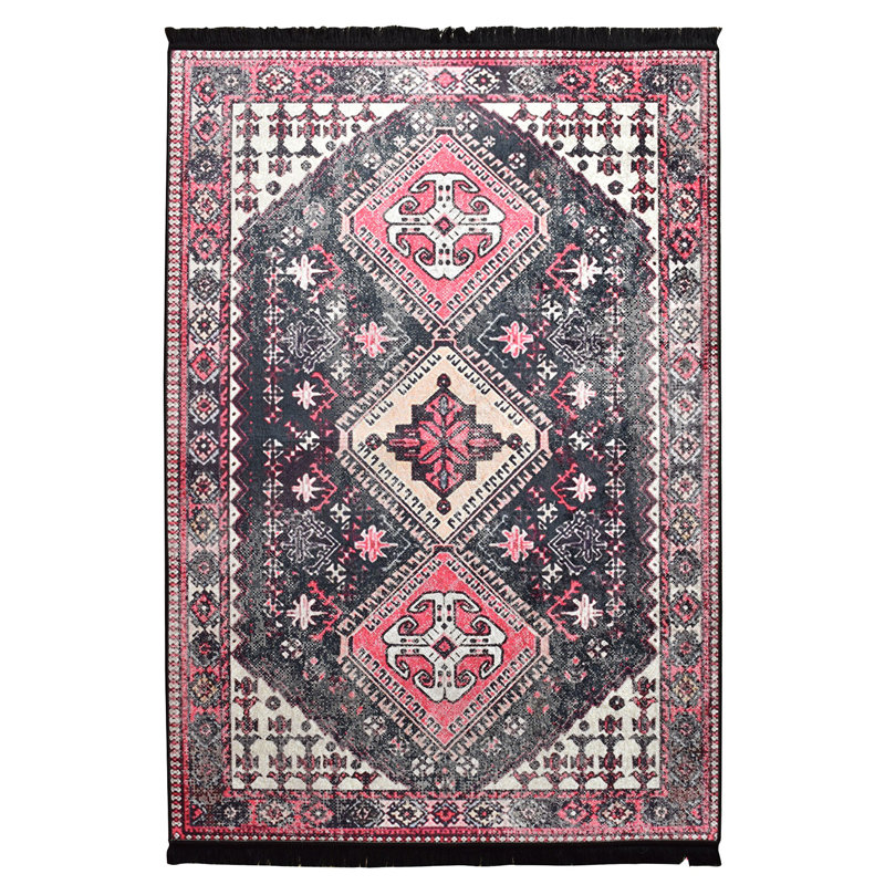 Premium Area Rug (5.2 x 7.5 ft), 100% Polyester, 0.2 in Pile Height | Antibacterial, Non-Slip Underside, Machine Washable | Elegant Design for Living Room & Bedroom Decor, Soft and Durable